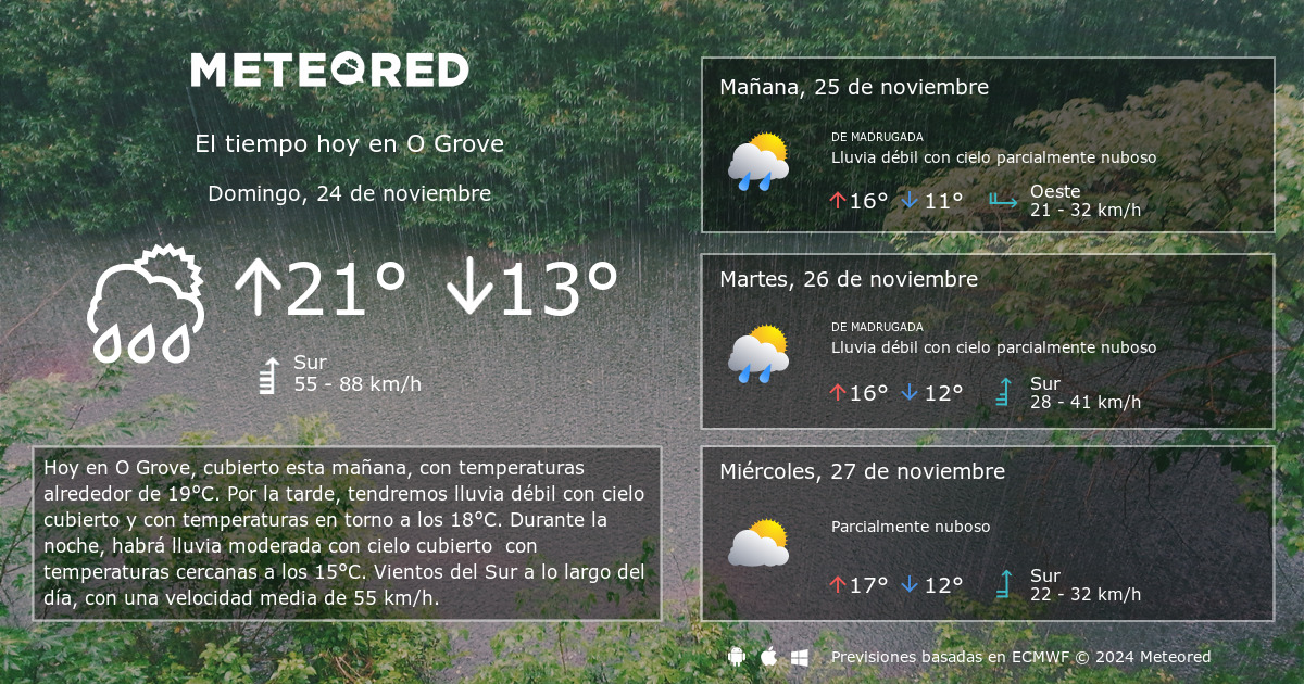 clima en el grove mañana