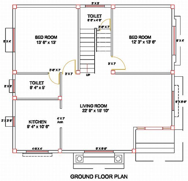 house column layout plan