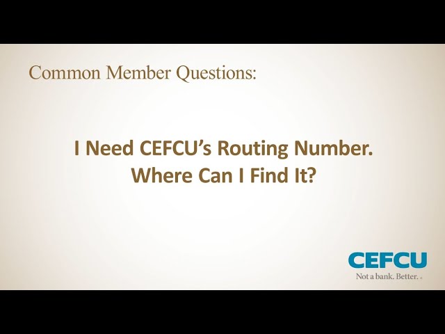 routing number for cefcu