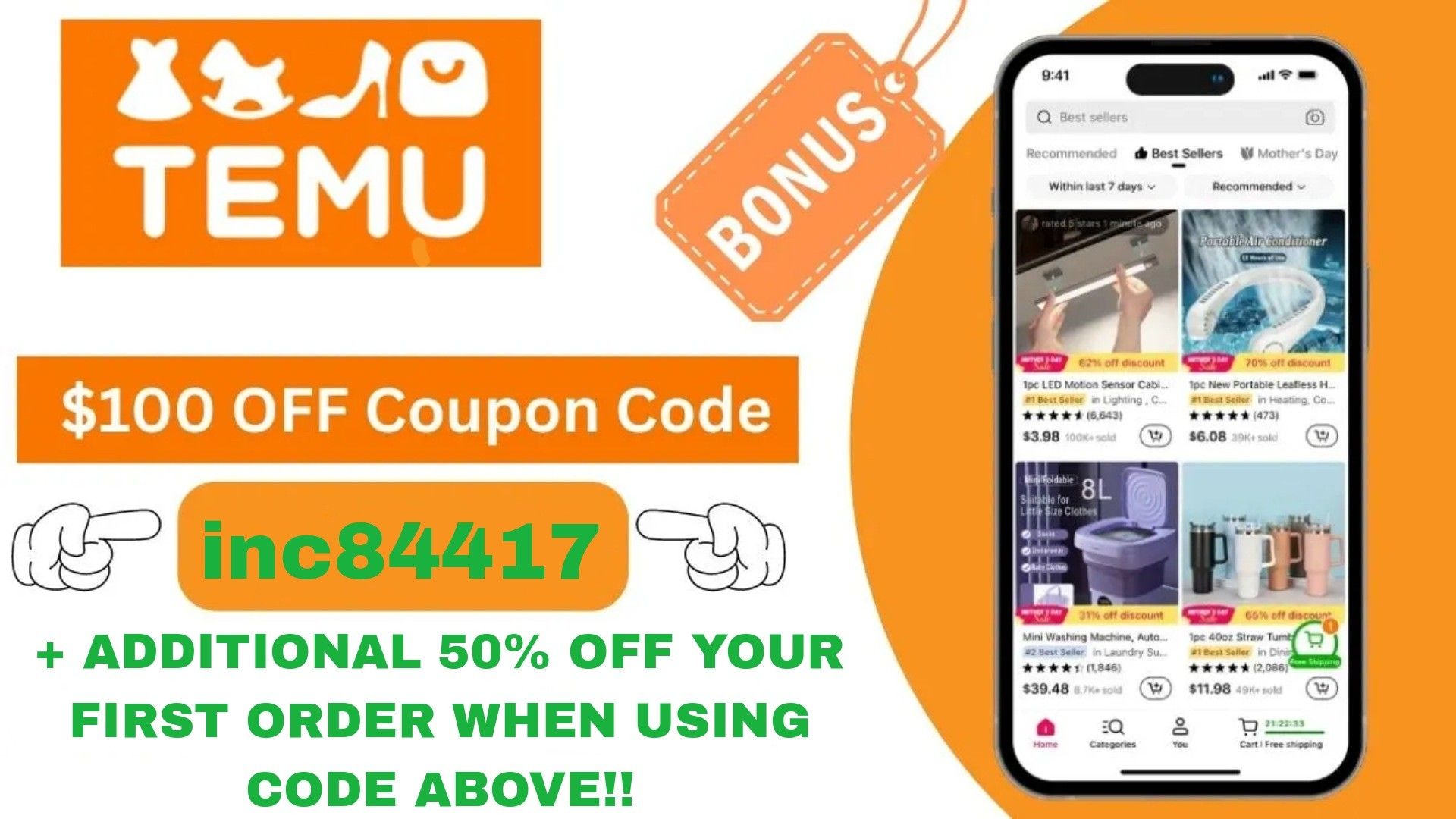 100 value coupon bundle temu