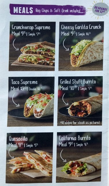 taco bell australia menu