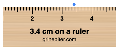 3.4 cm inches