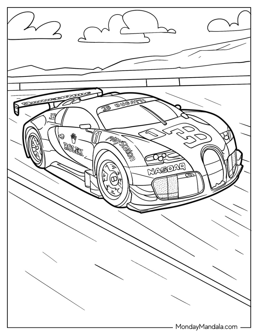 bugatti coloring sheet