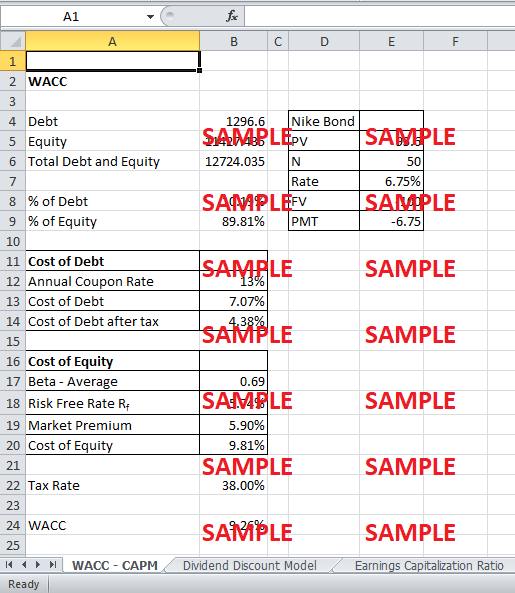 nike cost of capital case study solution