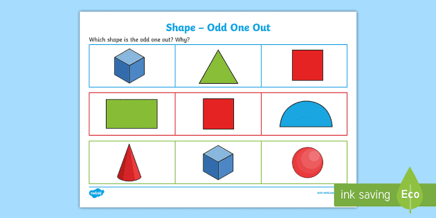 odd one out circle triangle square hexagon