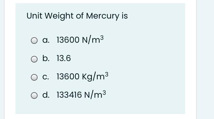 density of mercury kg m3