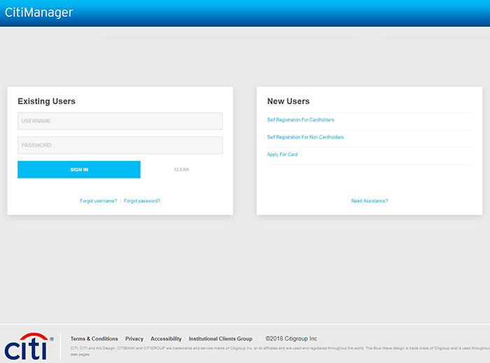 citimanager login