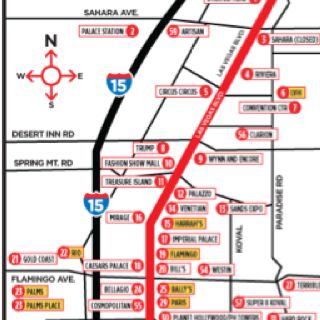 las vegas strip to fremont street map