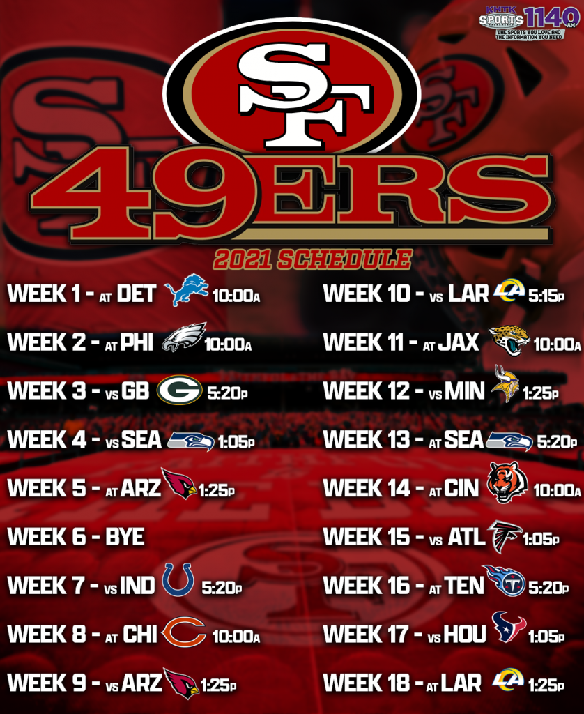 sf 49ers home schedule