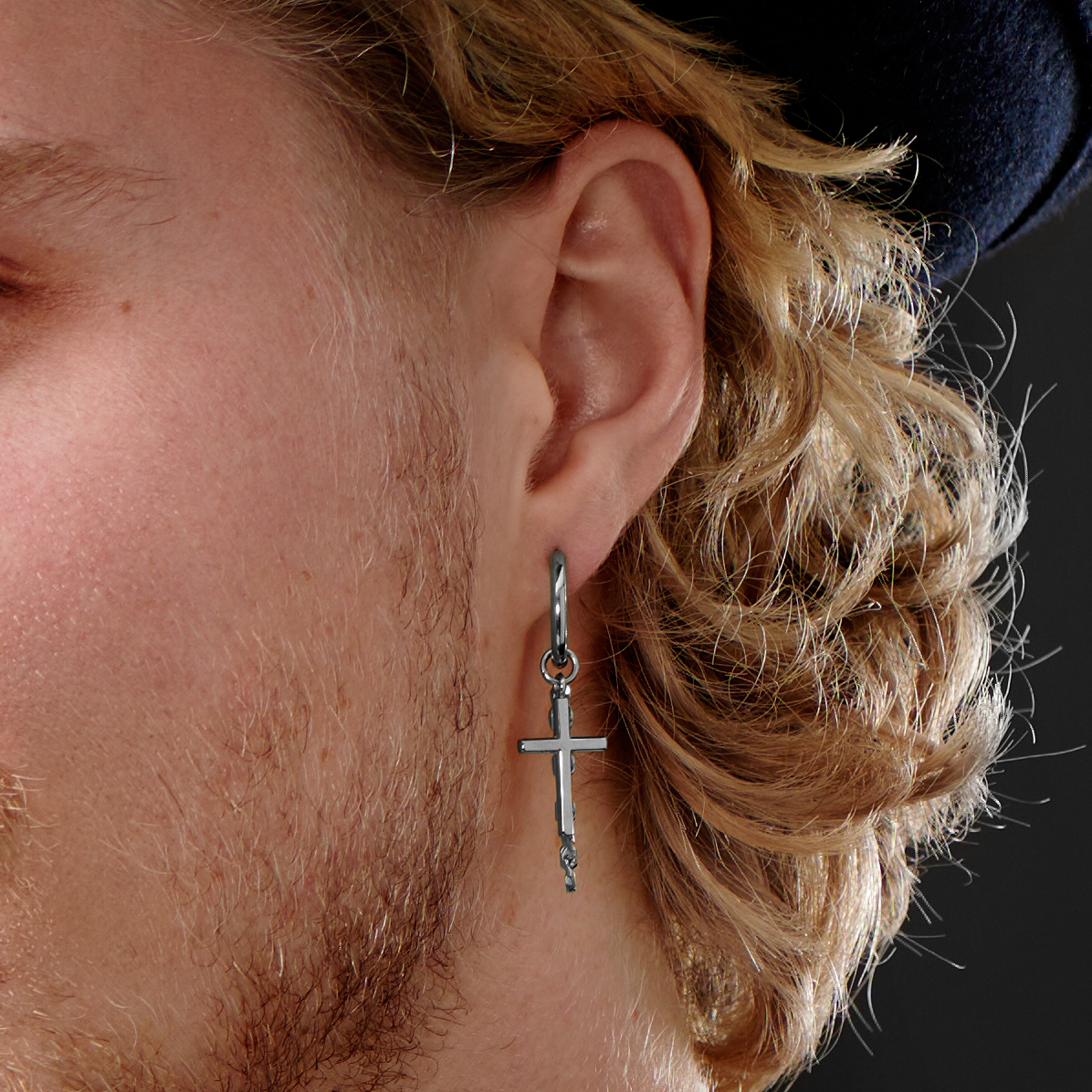 cross earrings for guys