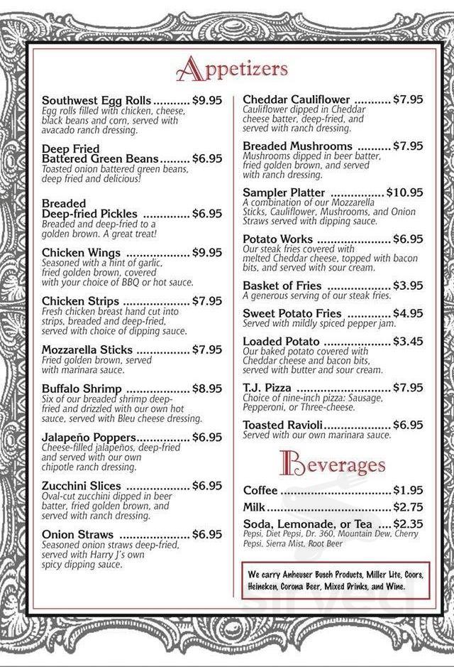 harry js steakhouse menu