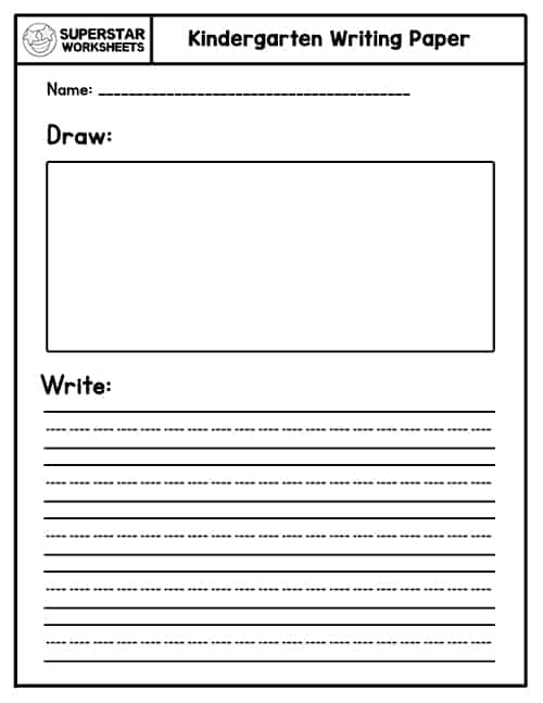 blank writing sheets for kindergarten