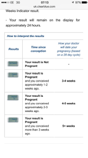 clearblue 2 3 weeks meaning