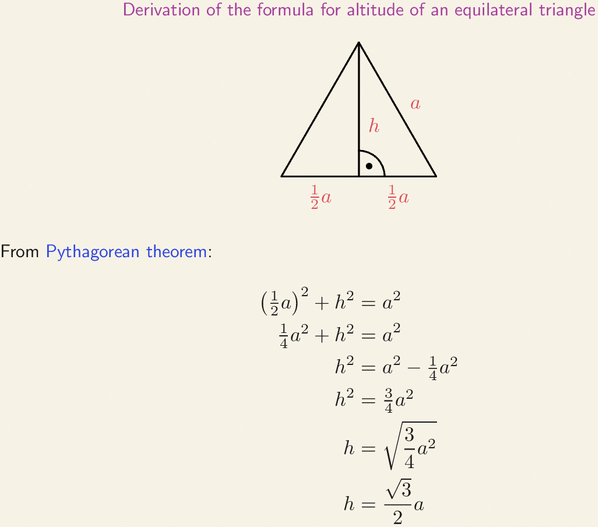 altitude of equilateral triangle formula