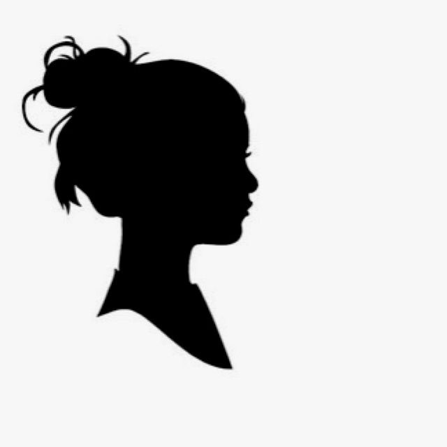 girl with bun silhouette
