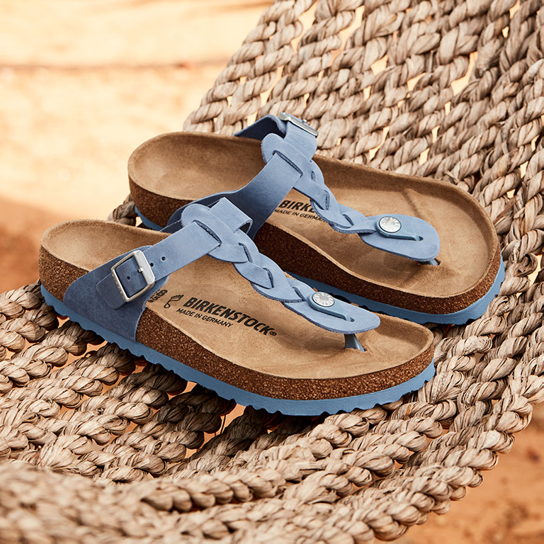 birkenstock gizeh braided blau