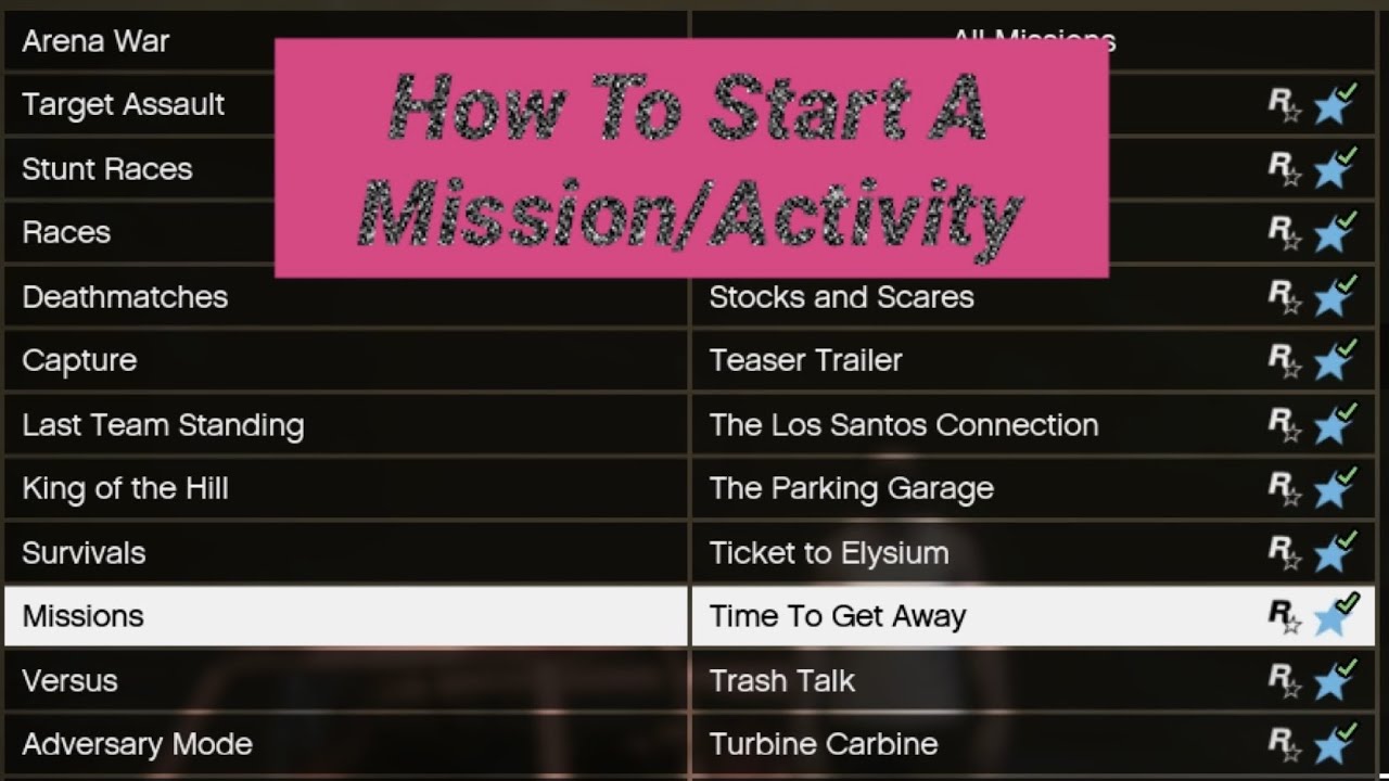 how to play missions in gta 5 story mode