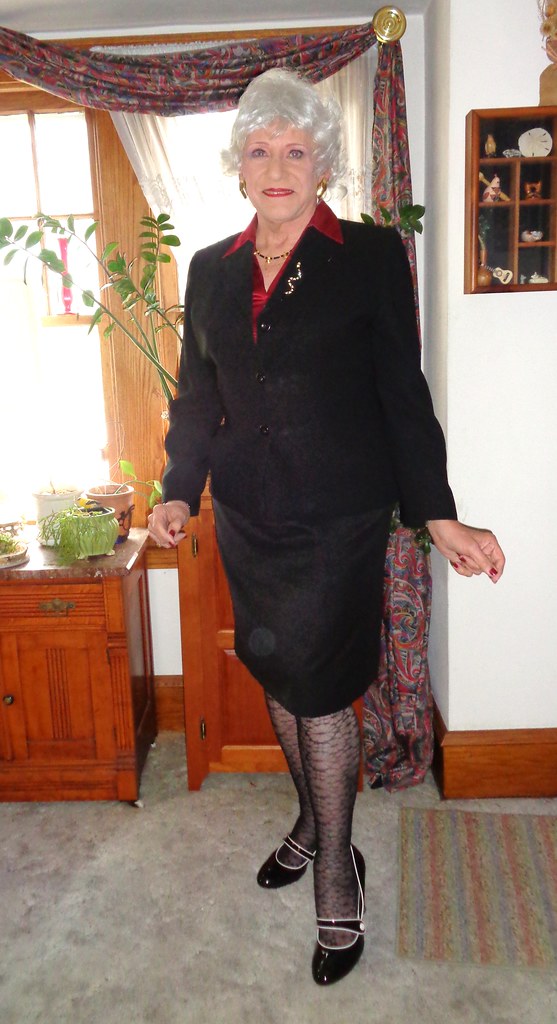 old woman in nylons