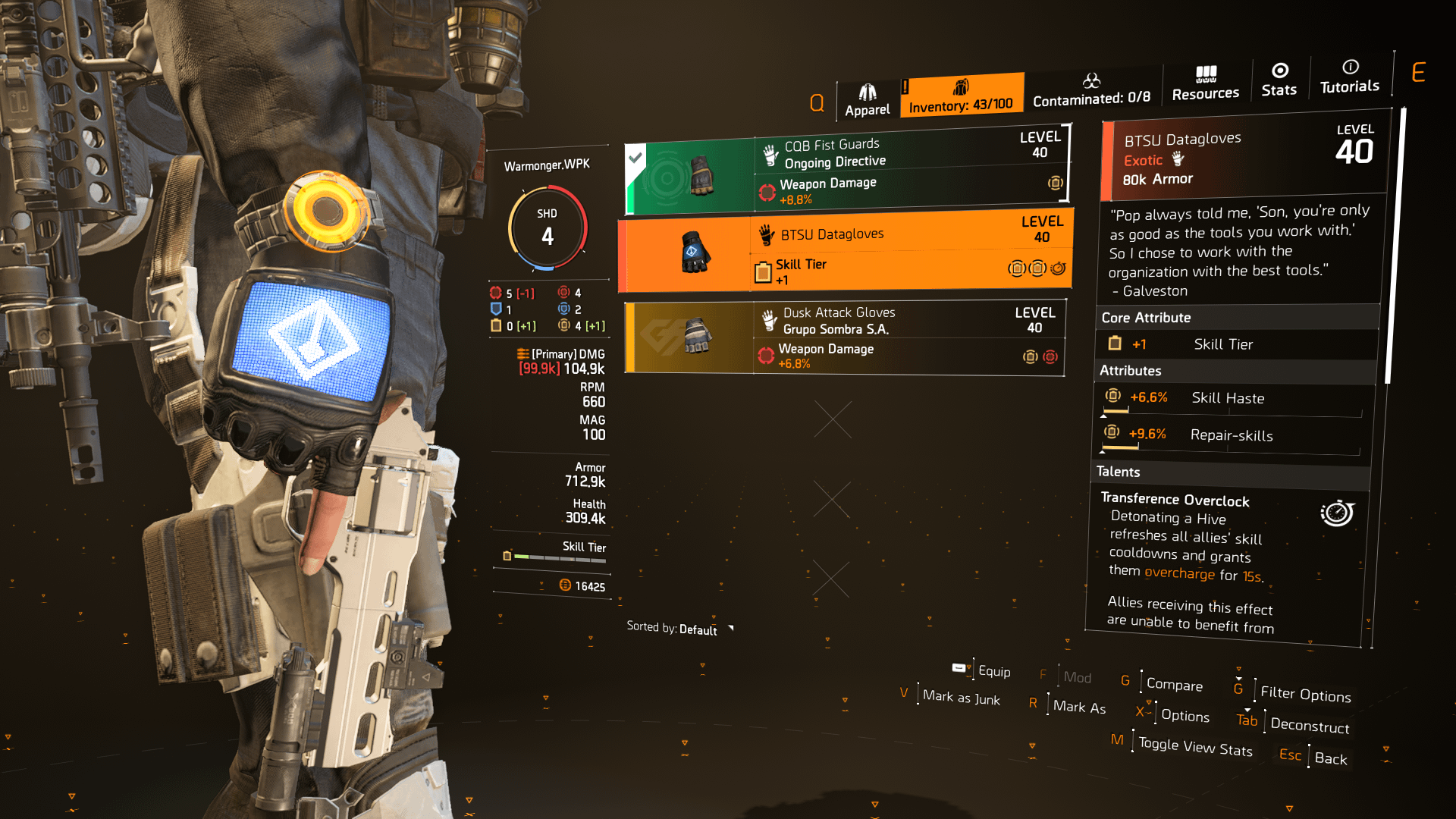 division 2 exotic gloves