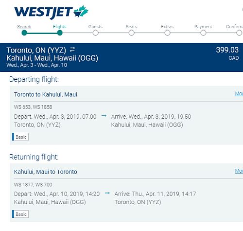 flights to kauai from toronto