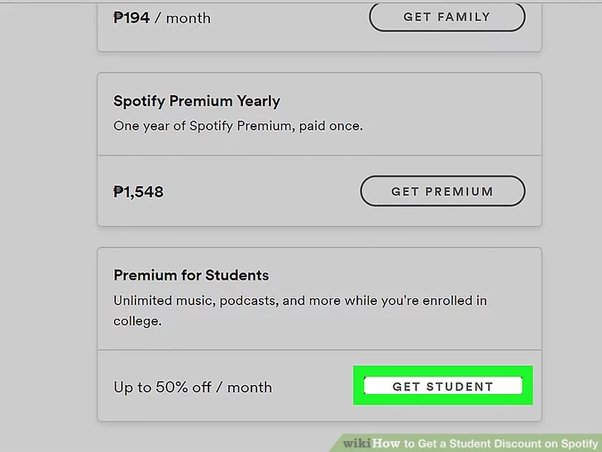 spotify premium student