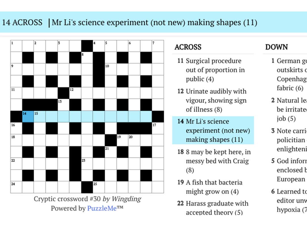 makes known crossword clue