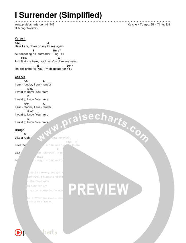 hillsong chords i surrender