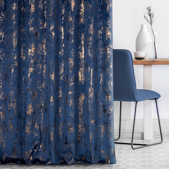 blue & gold curtains