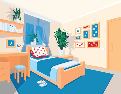 bedroom cartoon background