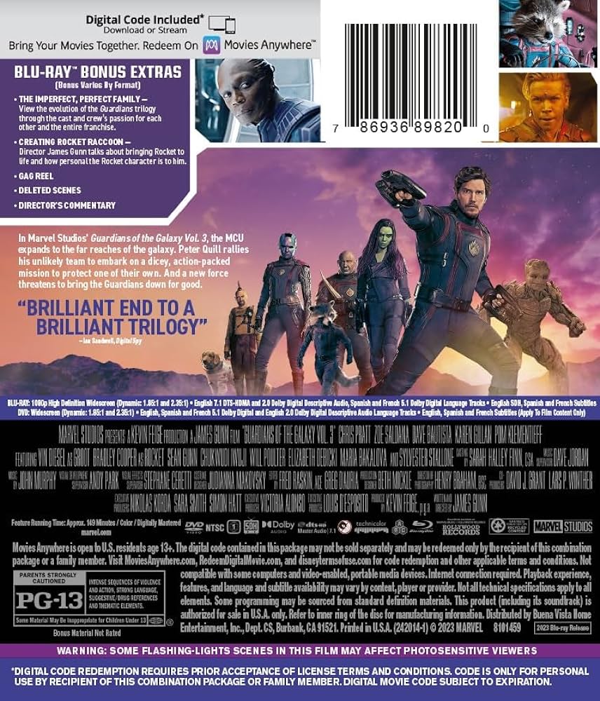 guardians of the galaxy 3 dvd release date australia