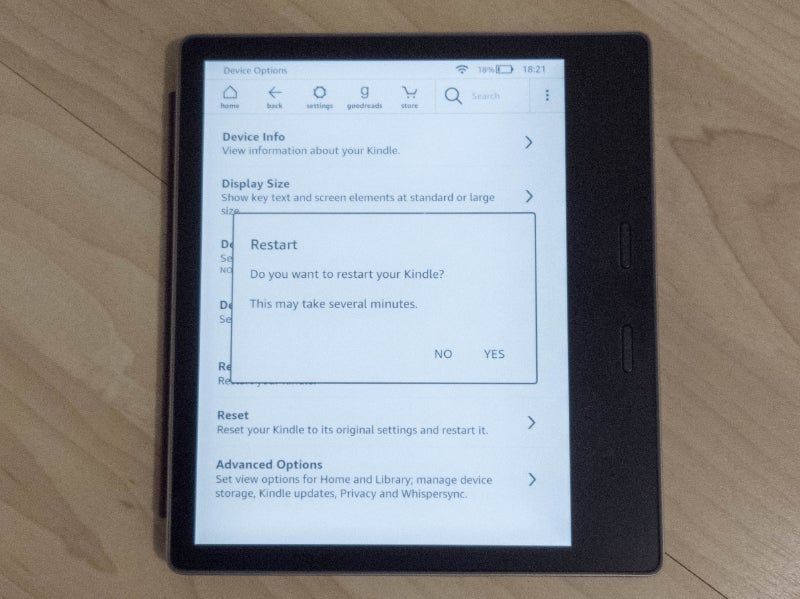 reboot kindle paperwhite