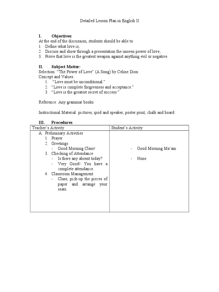 detailed lesson plan in esp grade 3