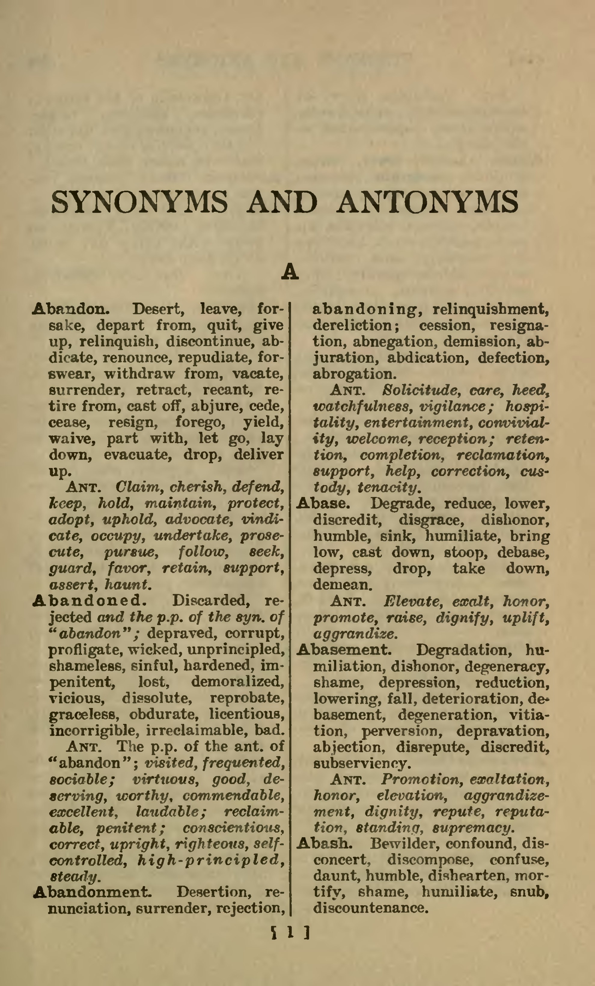 antonym degradation