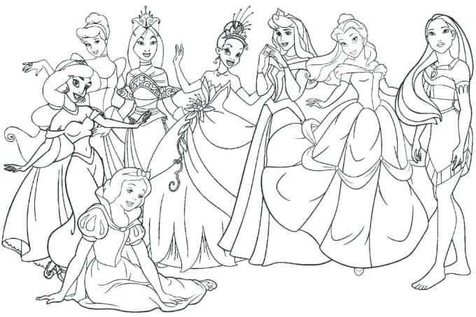 disney princess coloring pages to print