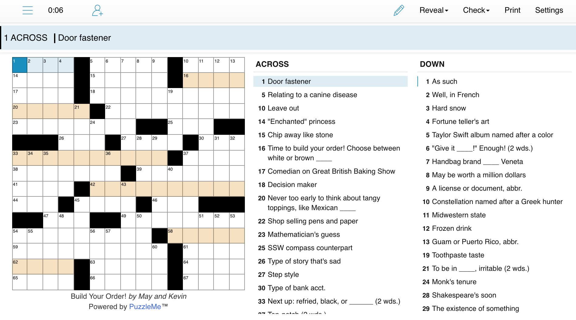 door fastener crossword clue