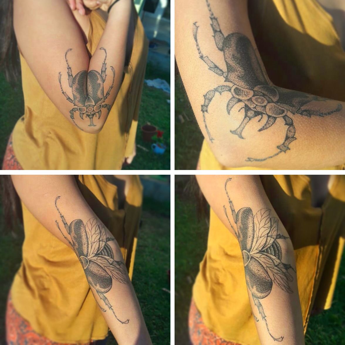 beetle tattoo elbow