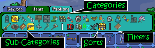 terraria mod recipe browser