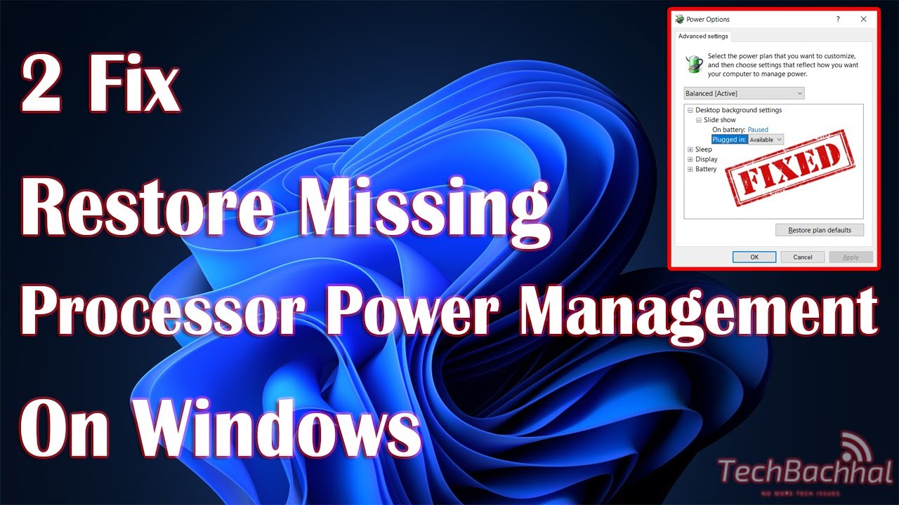 processor power management missing