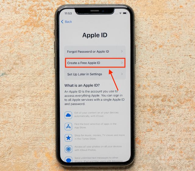 creating apple id