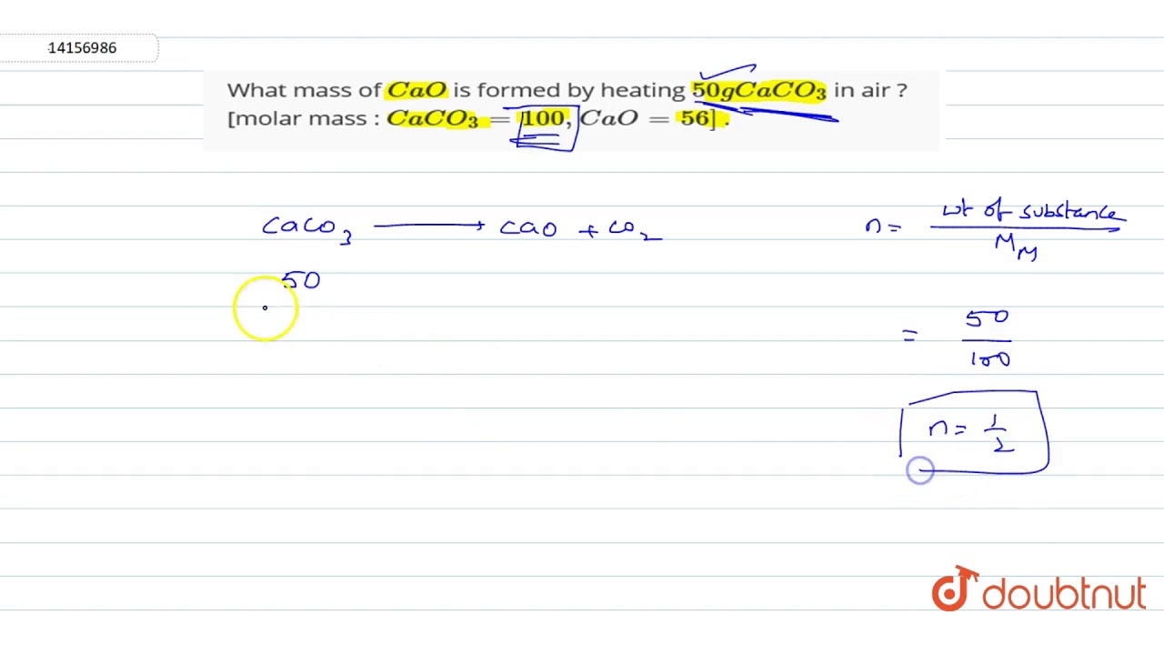 molar mass of calcium oxide