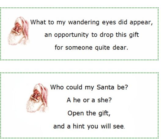 creative secret santa clues