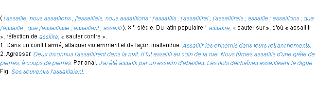 définition assaillir