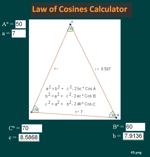 law cosines calculator