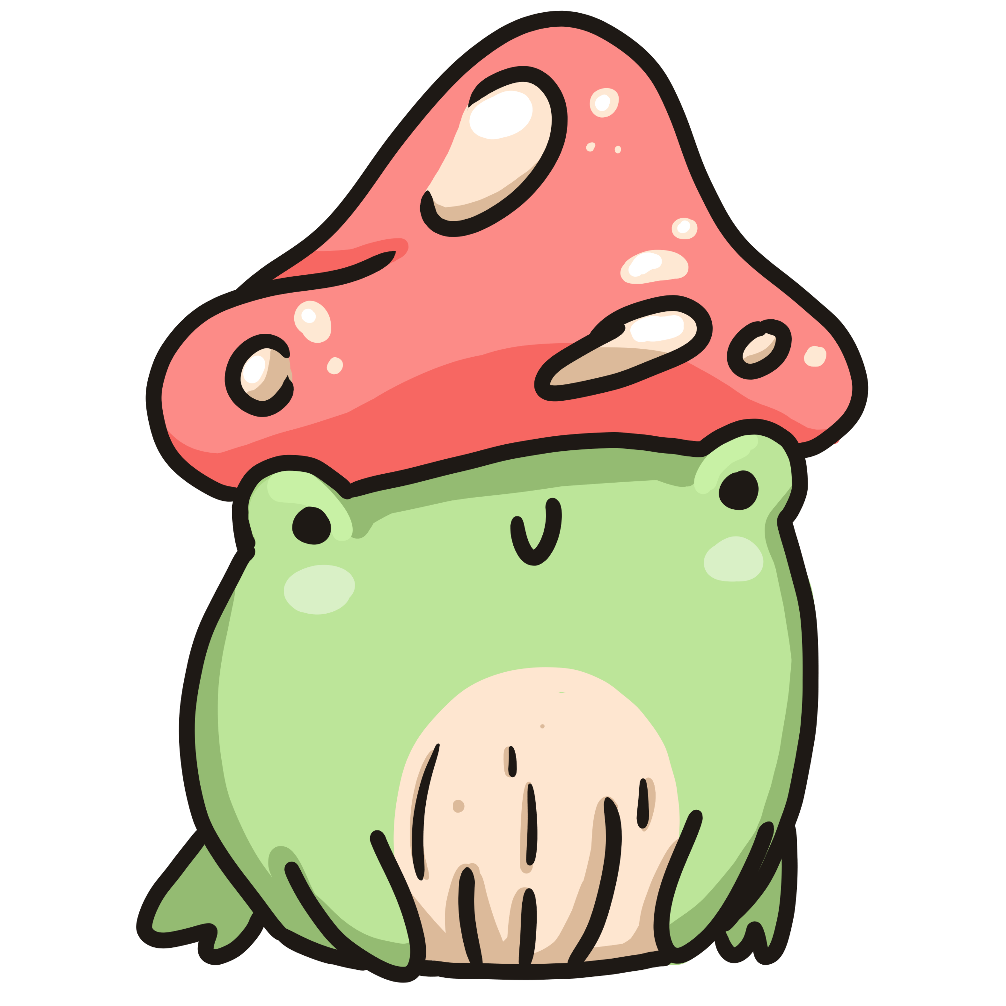 mushroom hat frog