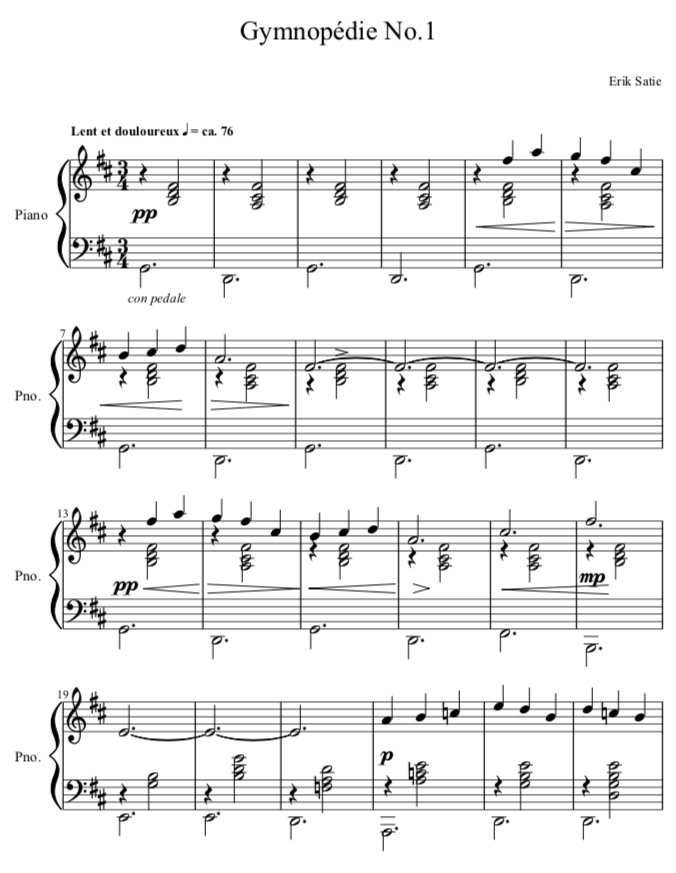 gymnopedie no 1 sheet music pdf