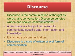 discourse meaning in bengali