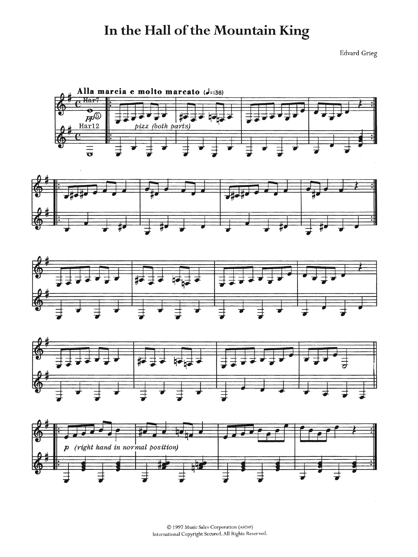 the hall of the mountain king sheet music