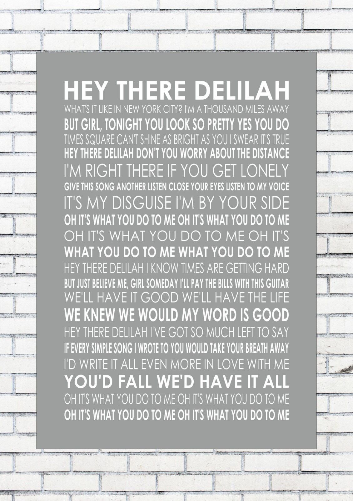 hello delilah lyrics
