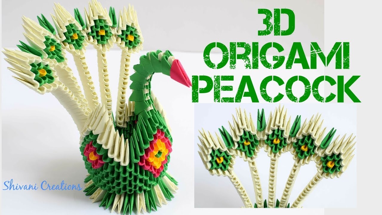 3d origami peacock