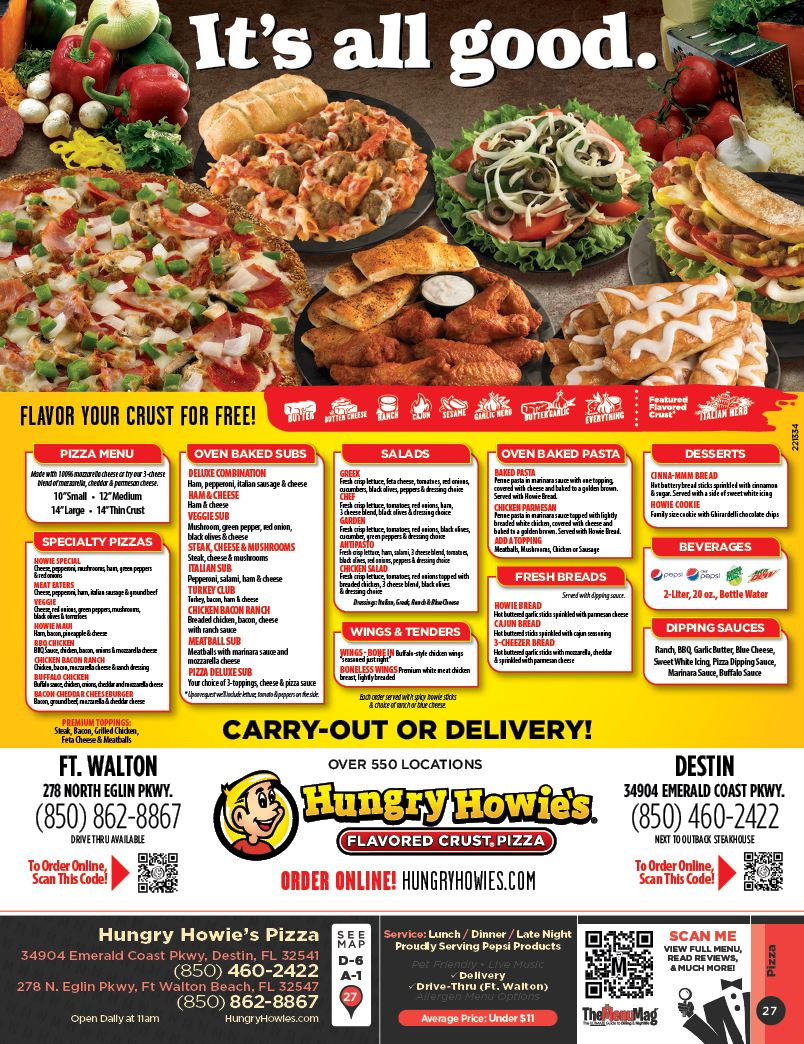 hungry howies menu